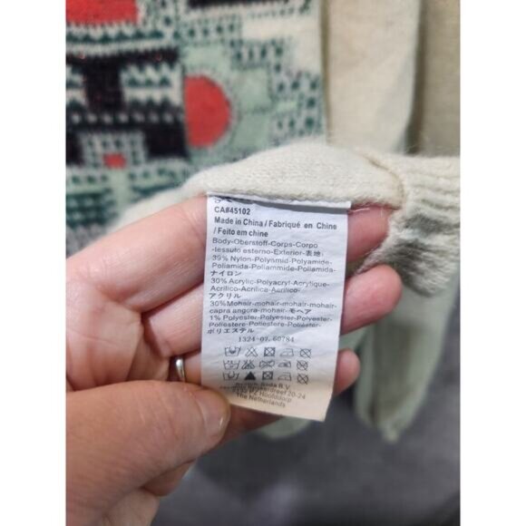 Maison Scotch Sweater Womens SMALL Aztec Angora Blend Western‎ Alpine Boho Knit - Picture 5 of 7